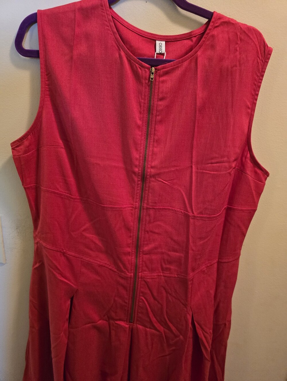 OSOPLIVE Sleeveless Red Maxi Dress with Front Zip XL NWT - Picture 7 of 13